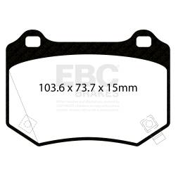 EBC Brakes - EBC Brakes DP52361NDX Bluestuff NDX Full Race Brake Pads for 18-21 WRX STI - Image 3