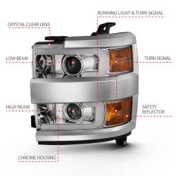 Anzo USA - Anzo USA 111360 Projector Headlight Set for Silverado 2500HD/3500HD - Image 4
