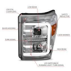 Anzo USA - Anzo USA 111407 Projector Headlight Set for 11-16 Ford Super Duty - Image 4