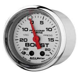 AutoMeter - AutoMeter 200774-35 Marine Mechanical Vacuum/Boost Chrome 30" HG/20Psi 2-1/16" - Image 2