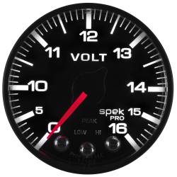 AutoMeter - AutoMeter P344328 Spek-Pro Voltmeter Gauge Black/Blk 0-16V 2-1/16" Stepper Motor - Image 4
