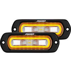 Rigid Industries - Rigid Industries 53223 SR-L Off-Road Spreader Pod Flush Mount Amber Halo Pair - Image 1