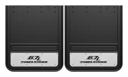 Gatorback - Gatorback 21"x24" Rear Dually Black Mud Flaps Powerstroke Logo GA2124P-2 - Image 1