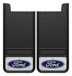 Gatorback - Gatorback 12"x26" Universal Black Mud Flaps Ford Oval Logo GA1226F-C - Image 1