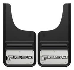 Gatorback - Gatorback 12"x23" Cut-Style Black Mud Flaps F350 Logo GA1223CUTF350-2 - Image 1