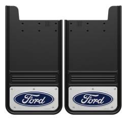 Gatorback - Gatorback 12"x23" Universal Black Mud Flaps Ford Oval Logo GB1223F-C - Image 1
