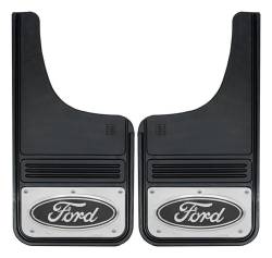 Gatorback - Gatorback 12"x23" Cut-Style Black Mud Flaps Ford Oval Logo GB1223CUTF-B - Image 1