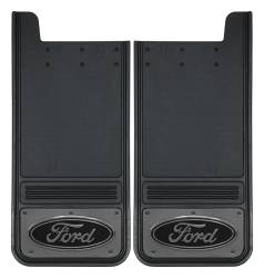 Gatorback - Gatorback 12"x26" Universal Black Mud Flaps Ford Oval Logo GM1226F-B - Image 1