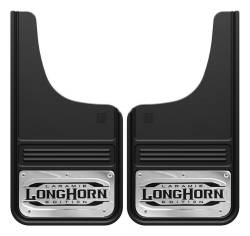 Gatorback - Gatorback 12"x23" Cut-Style Black Mud Flaps for Longhorn Logo GB1223CUTL-2 - Image 1
