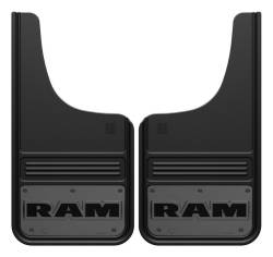 Gatorback - Gatorback GM1223CUTRT 12"x23" Cut-Style Black Mud Flaps for RAM Text Logo - Image 1