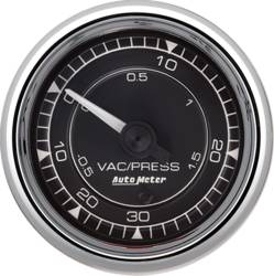 AutoMeter - AutoMeter 9703 Chrono Chrome Boost/Vacuum Gauge 30" HG/30PSI 2-1/16" - Image 1