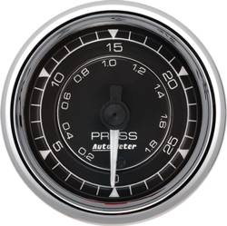 AutoMeter - AutoMeter 9764 Chrono Chrome Fuel Pressure Gauge 30PSI 2-1/16" Stepper Motor - Image 1