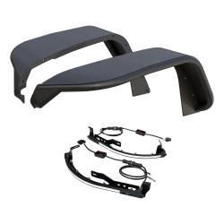 ARIES - Jeep Wrangler JL Black Aluminum Front Fender Flares w/LED Lights - Image 1