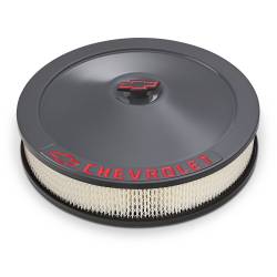 Proform - Proform 141-882 Air Cleaner Kit 14" Diameter Shark Gray Chevrolet Red Emblems - Image 1