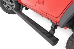 Rough Country PSR610430 Power Running Boards Black for 18-26 Wrangler JL 4DR