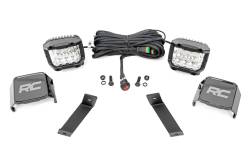 Rough Country 70082 A-Pillar 3" LED Ditch Light Kit Flood for 14-21 Cherokee KL