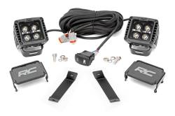 Rough Country 70081 A-Pillar 2" LED Ditch Light Kit-Spot for 14-21 Cherokee KL