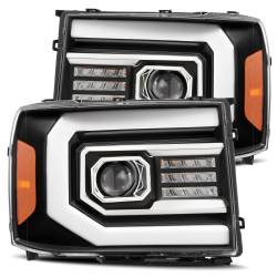 AlphaRex - AlphaRex 880606 Black Projector Plank Headlights for 07-13 GMC Sierra - Image 1