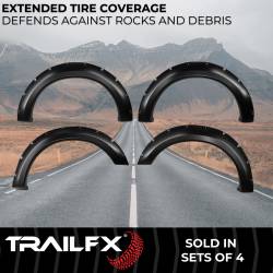 TrailFX - TrailFX TFF3001S Pocket Style Fender Flare Set Black Smooth Paintable Finish - Image 2
