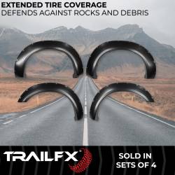 TrailFX - TrailFX TFF3005S Pocket Style Fender Flare Set Black Smooth Paintable Finish - Image 2