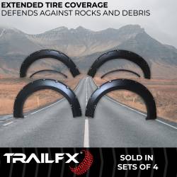TrailFX - TrailFX TFF3003S Pocket Style Fender Flare Set Black Smooth Paintable Finish - Image 2