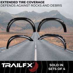 TrailFX - TrailFX TFD3006S Pocket Style Fender Flare Set Black Smooth Paintable Finish - Image 2