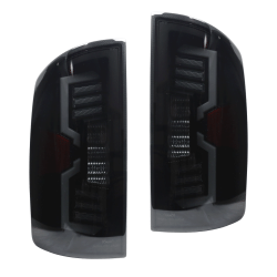 Winjet - Winjet CTWJ-0707-BS-SQ Black Smoke LED Taillights for 03-06 Dodge Ram - Image 1