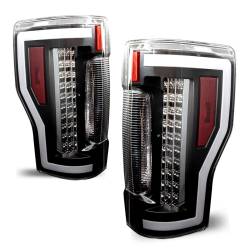 Winjet - Winjet CTRNG0563-BC-SQ Renegade Black/Clear LED Taillights for 17-18 Ford F250 - Image 1