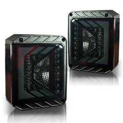 Winjet - Winjet CTRNG0490-BS Black Smoke LED Taillights for 07-18 Jeep Wrangler JK - Image 1