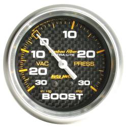 AutoMeter - AutoMeter 4803 Carbon Fiber Mechanical Boost/Vacuum Gauge 30" HG/30PSI 2-5/8" - Image 1