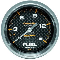 AutoMeter - AutoMeter 4811 Carbon Fiber Mechanical Fuel Pressure Gauge 0-15PSI 2-5/8" - Image 1