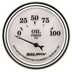 AutoMeter - AutoMeter 1227 Old Tyme White II Oil Pressure Gauge - Image 1