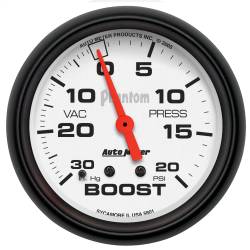 AutoMeter - AutoMeter 5801 Phantom Mechanical Boost/Vacuum Gauge 30" HG/20PSI 2-5/8" - Image 1