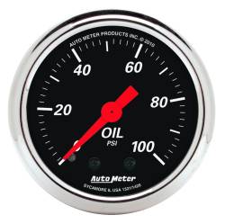AutoMeter - AutoMeter 1429 2-1/16" Designer Black Mechanical Oil Pressure Gauge 0-100PSI - Image 1