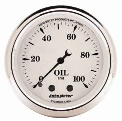 AutoMeter - AutoMeter 1621 Old Tyme White Oil Pressure Gauge Mechanical 0-100PSI 2-1/16" - Image 1