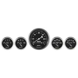 AutoMeter - AutoMeter 1740 Old Tyme Black 5Pc Gauge Kit 3-3/8/2-1/16" Electric Speedometer - Image 1