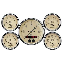 AutoMeter - AutoMeter 1850 Antique Beige 5 GPS Speedometer Gauge Set 3-3/8" & 2-1/16" - Image 1