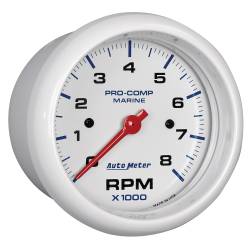 AutoMeter - AutoMeter 200779 Marine Tachometer White 0-8000RPM 3-3/8" - Image 3