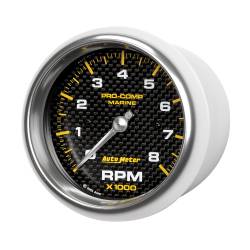 AutoMeter - AutoMeter 200779-40 Marine Tachometer Carbon Fiber 0-8000RPM 3-3/8" - Image 2