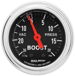 AutoMeter - AutoMeter 2401 Traditional Chrome Mech Boost/Vacuum Gauge 30" HG/20PSI 2-1/16" - Image 1