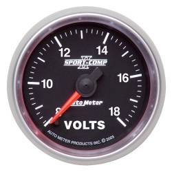 AutoMeter - AutoMeter 3691 Sport-Comp II Electric Voltmeter 8-18V 2-1/16" Stepper Motor - Image 1