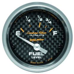 AutoMeter - AutoMeter 4715 Air Core Carbon Fiber Electric Fuel Level 73-10Ohm 2-1/16" - Image 1