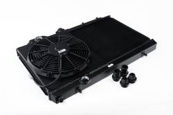 CSF Cooling - Racing & High Performance Division - CSF Cooling 7075B Slim Radiator for Mitsubishi Evo 4/5/6/7/8/9 w/12" SPAL Black - Image 1