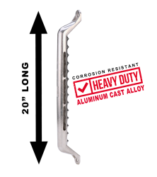 Carr - CARR 200042 20" Grab Handle Bolt On Cast Aluminum XM3 Polished Finish Single - Image 2