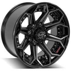 4PLAY - 4PLAY Wheels 4P80R-20100-8650-24BBT 4P80R 20x10 8x6.5 -24mm Gloss Black/Machine - Image 3