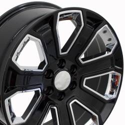 OE Wheels LLC - OE Wheels CV93B 22x9 6x5.5 24mm Gloss Black/Chrome CV93B-22090-6550-24B-ic - Image 2