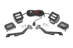 Rough Country Suspension Systems - Rough Country 82291 A-Pillar 2" LED Ditch Light Kit Flood for 19-26 RAM 1500 - Image 1