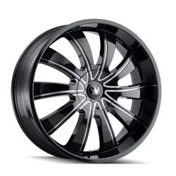 Mazzi Wheels - Mazzi Wheels 374 Rolla 22x9.5 6x5.5/135 30mm Gloss Black/Milled 374-22937B - Image 1
