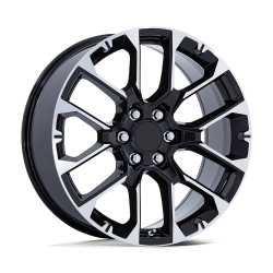 Performance Replicas - Performance Replicas PR224 22x9 6x5.5 28mm Gloss Black/Machined 224BM-2295828 - Image 1