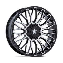 MSA Offroad Wheels - MSA Wheels M50 CLUBBER 14x7 4x137/156 10mm Gloss Black/Machined MA050BD14704A10 - Image 1